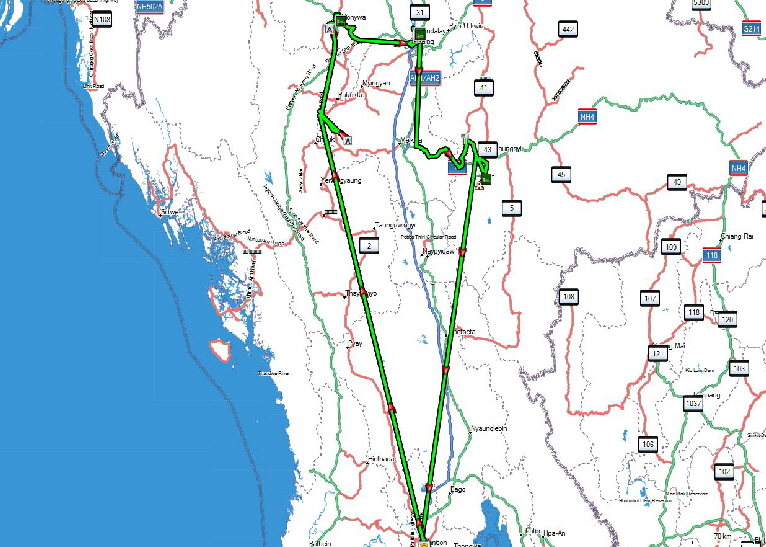 Karte Rundreise Myanmar